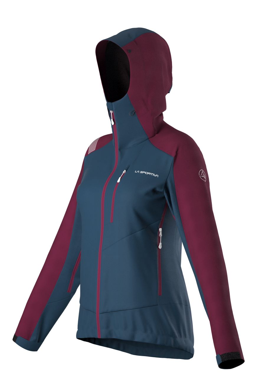 Alpine Guide Softshell Jacket Woman Storm Blue/Red Plum